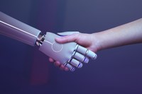 Stretta di mano tra un robot e un umano